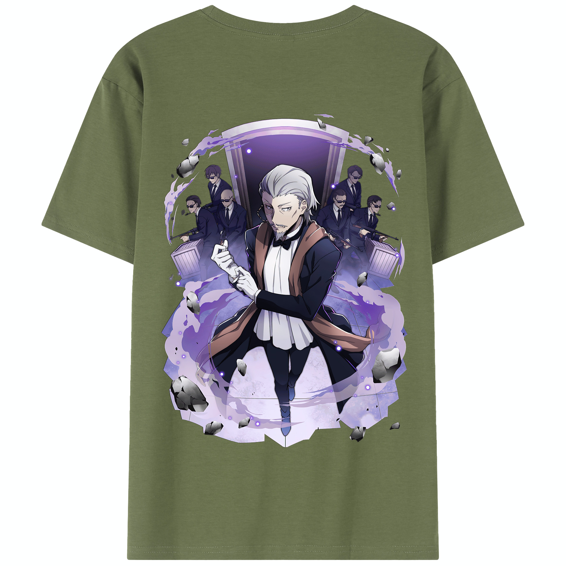 （画像用） 文豪ストレイドッグス Bungo Stray Dogs 綿100％半袖Tシャツ（背面プリント）